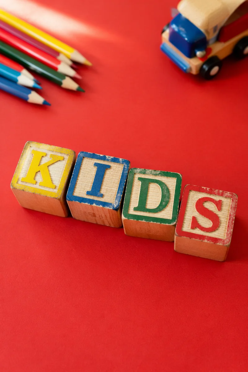 Cheerful VBS Kids Promo Flat Lay