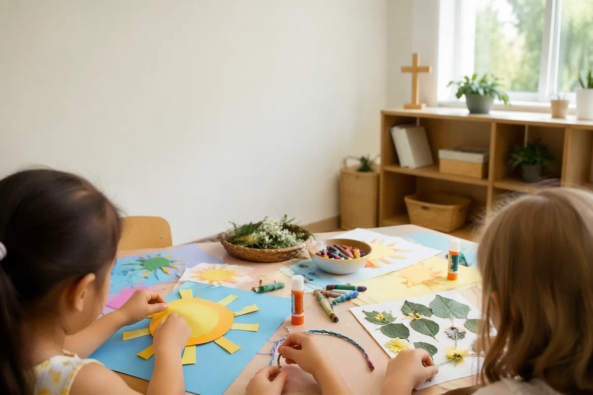 Cheerful VBS Kids Craft Promo Scene