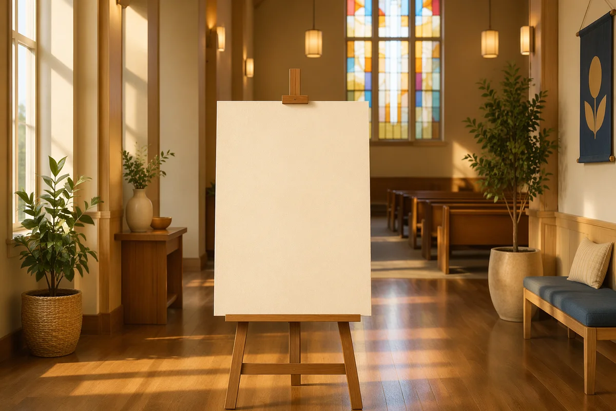 Warm Church Foyer Story Announcement Background