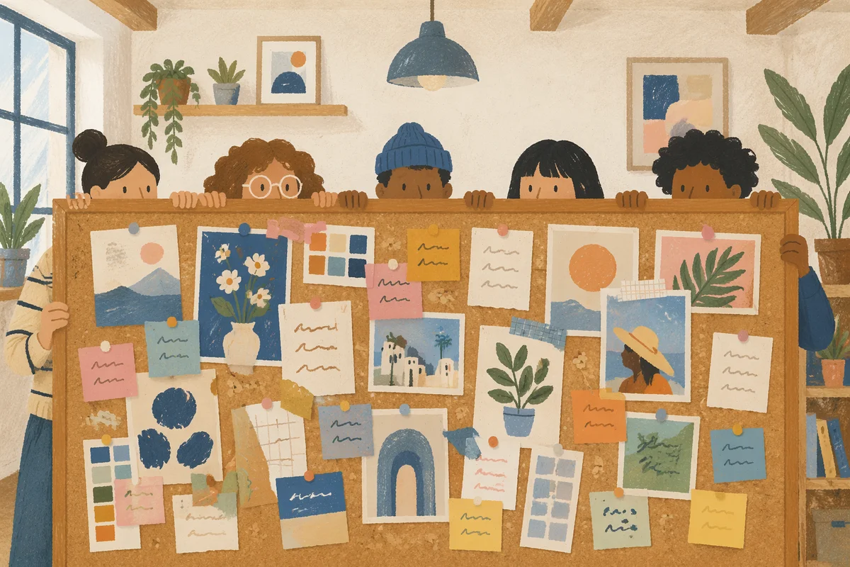 Collaborative Cork Vision Board with Magazine Cutouts