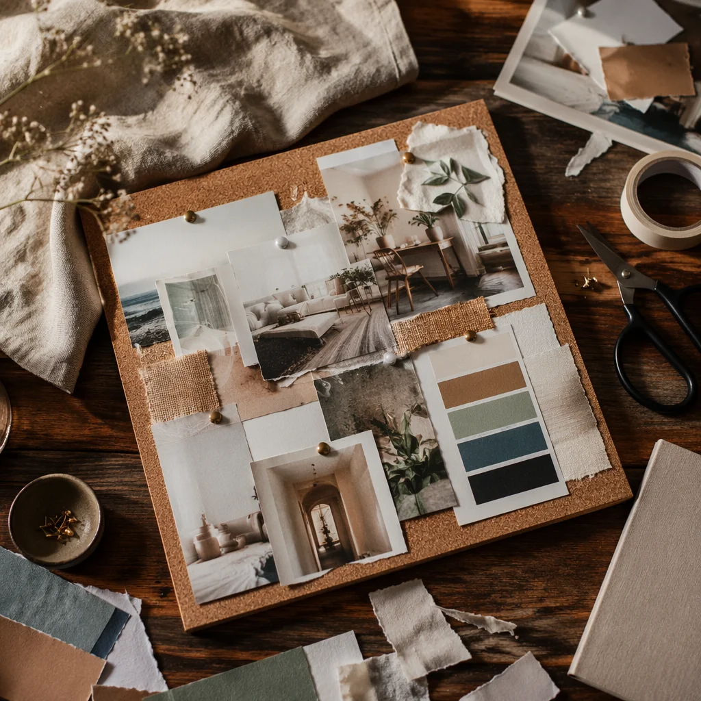 Creative Vision Board Cork Flat Lay