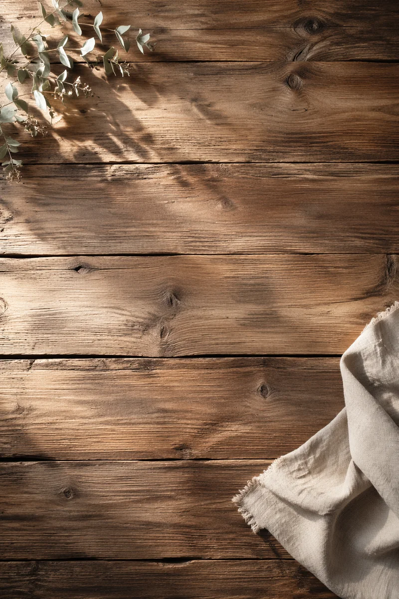 Rustic Wood Flat Lay Background