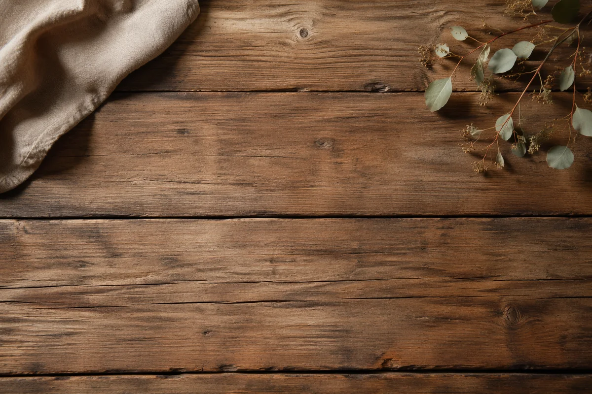 Rustic Wood Flat Lay Background