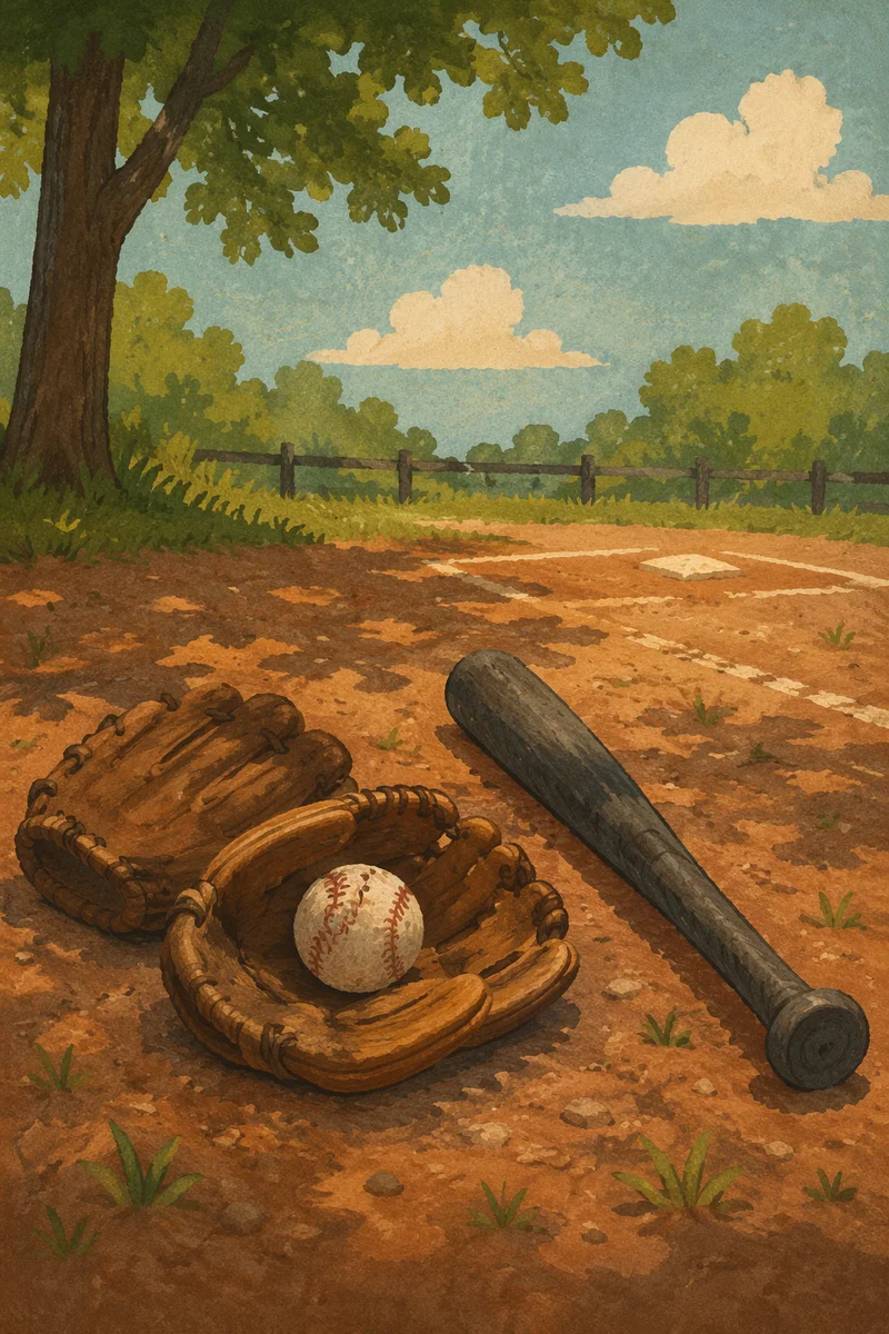 Nostalgic Baseball Gear on Infield Dirt