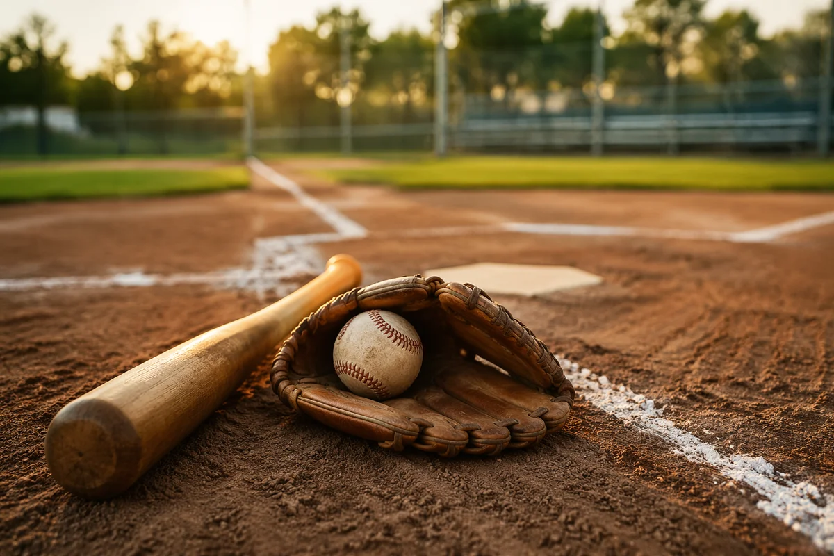 Golden Hour Baseball Field Still Life