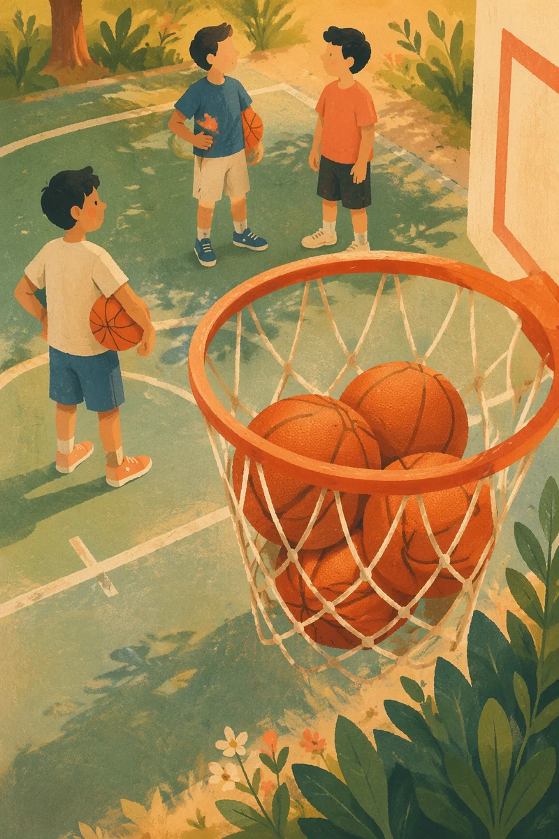 Quiet Summer Basketball Hoop with Game Balls