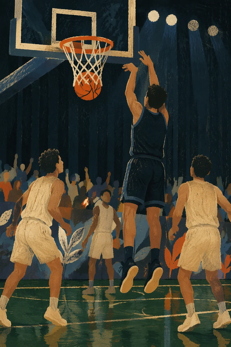 Indoor Basketball Hoop Game Action