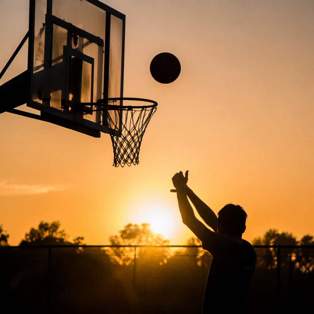 Golden Hour Basketball Jump Shot