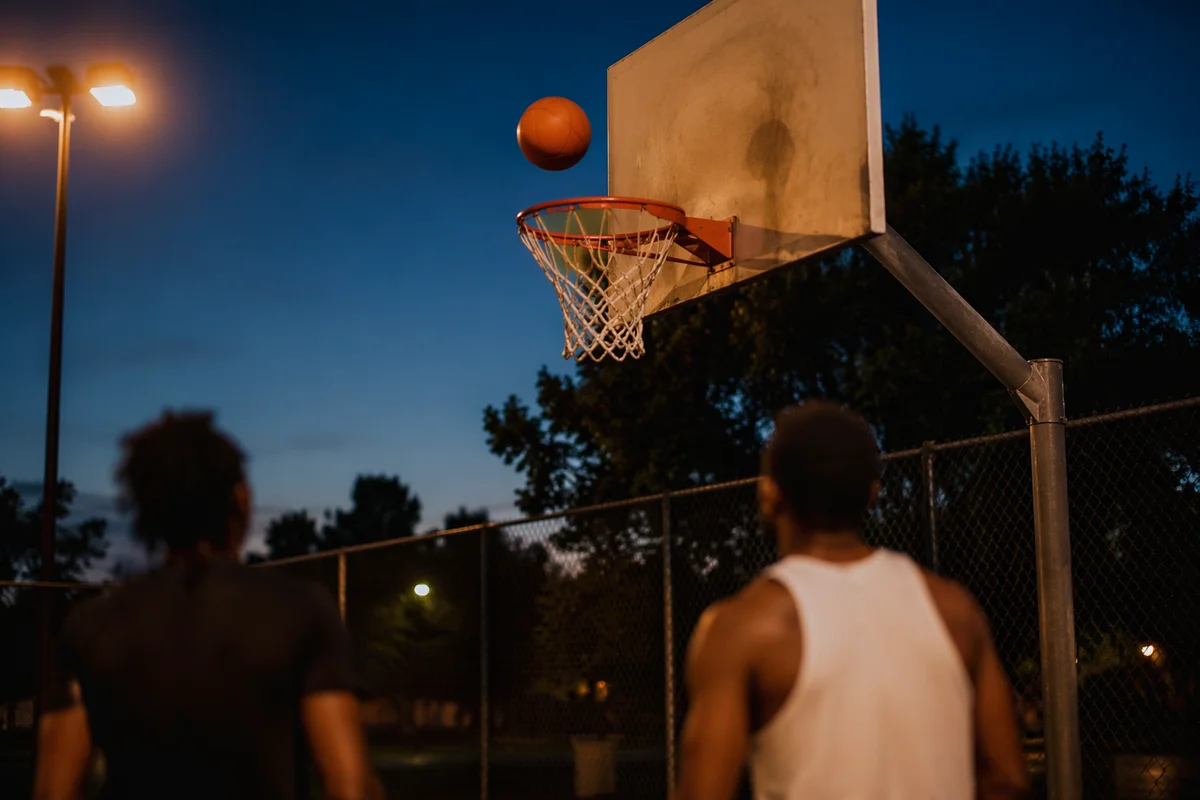 Basketball Hoop at Blue Hour Court