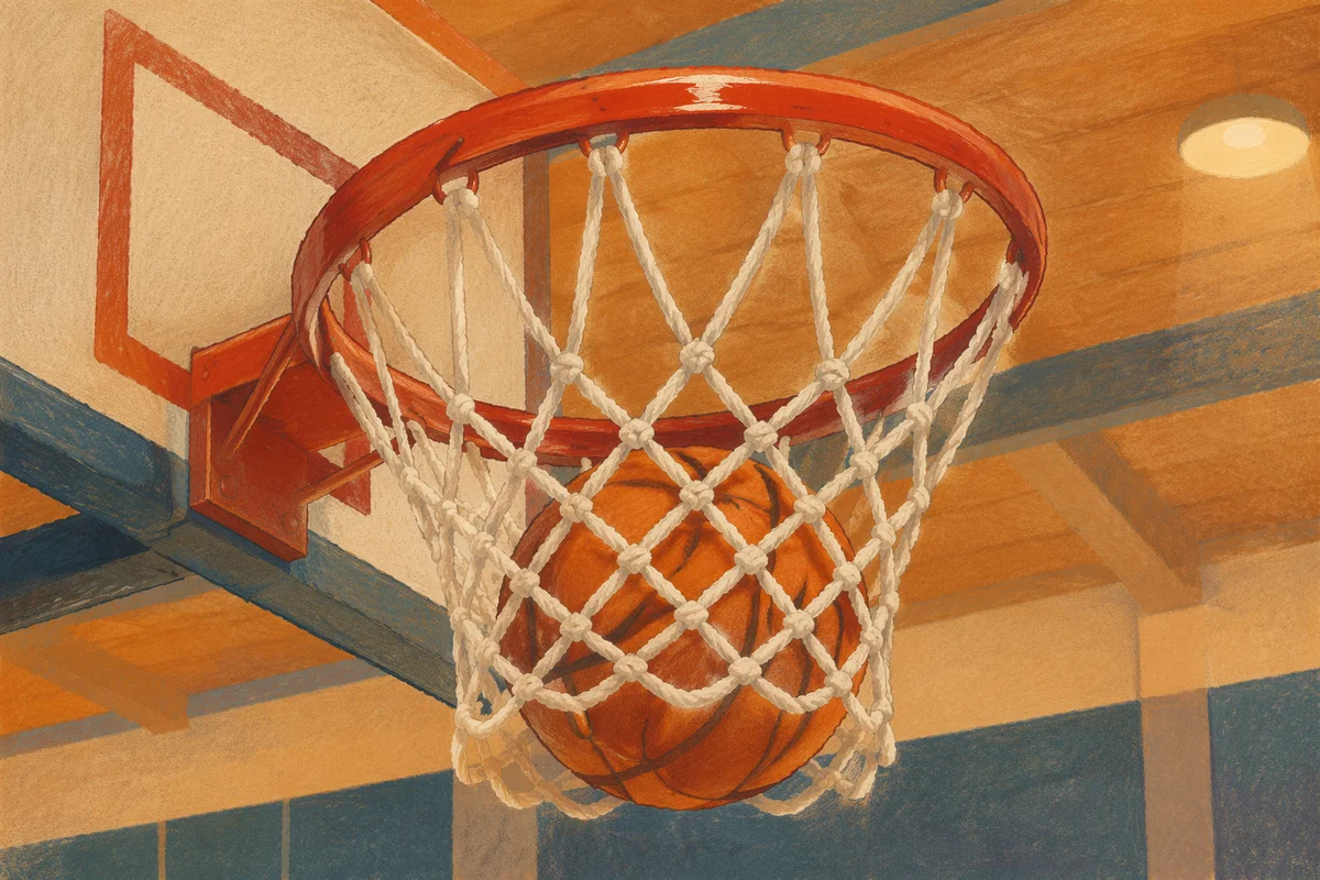 Indoor Basketball Hoop in Quiet Gym