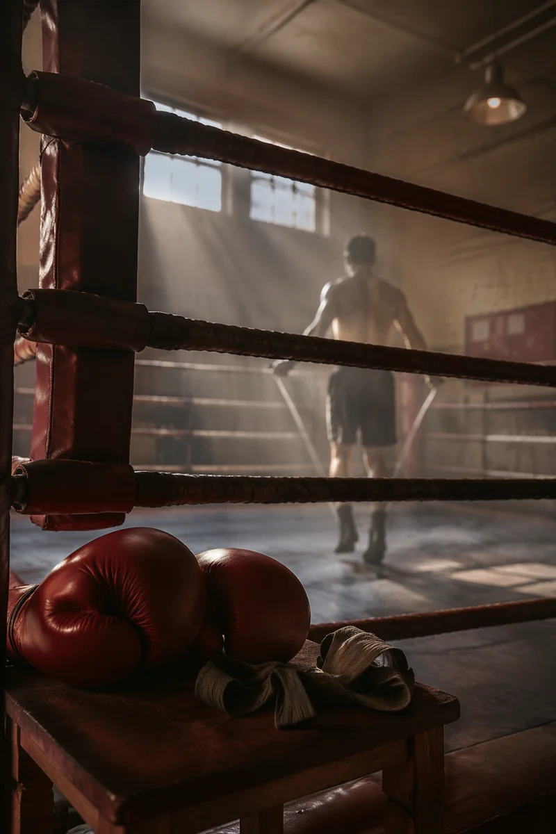 Dawn Boxing Training in Quiet Gym