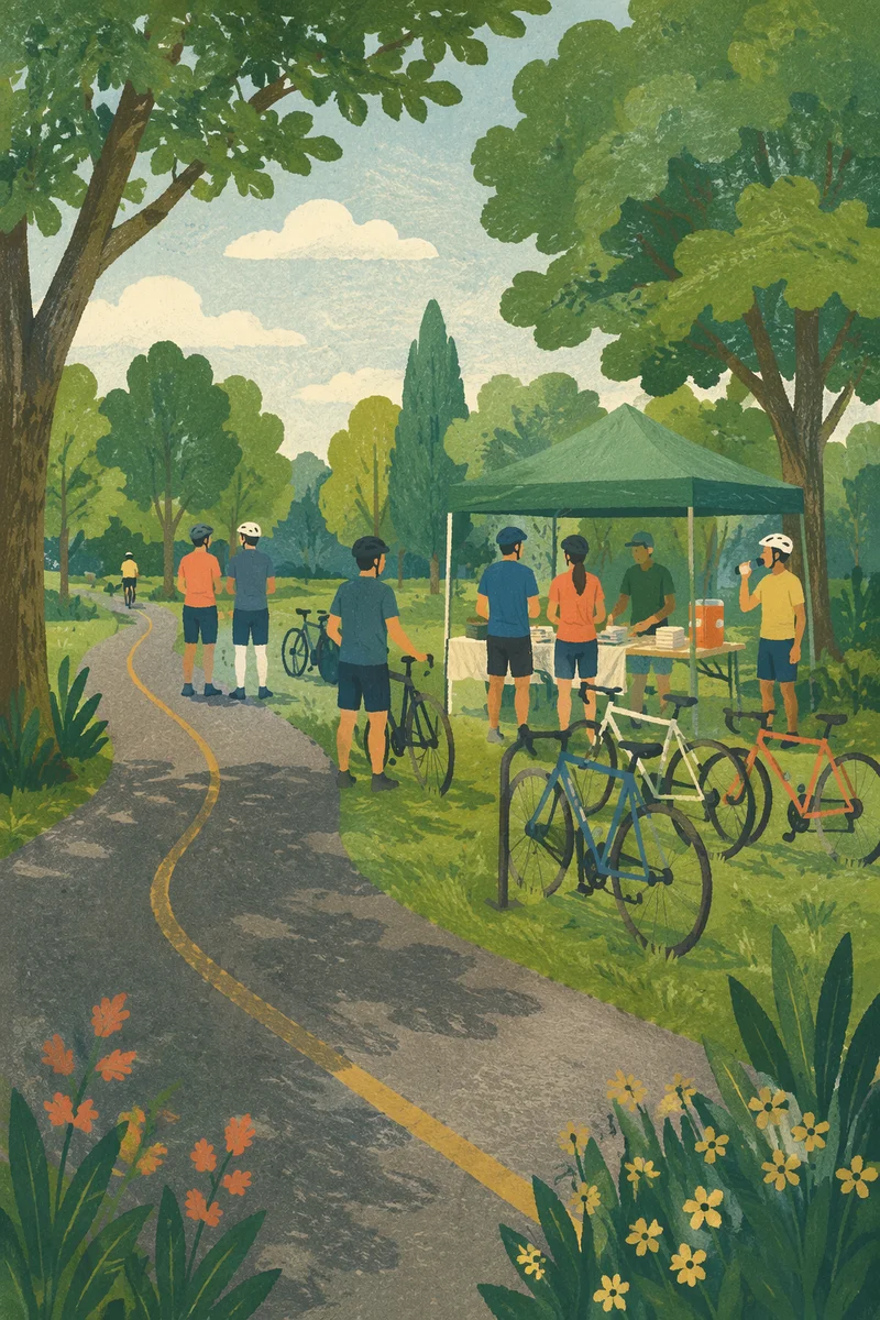 Community Cycling Rest Stop in Park