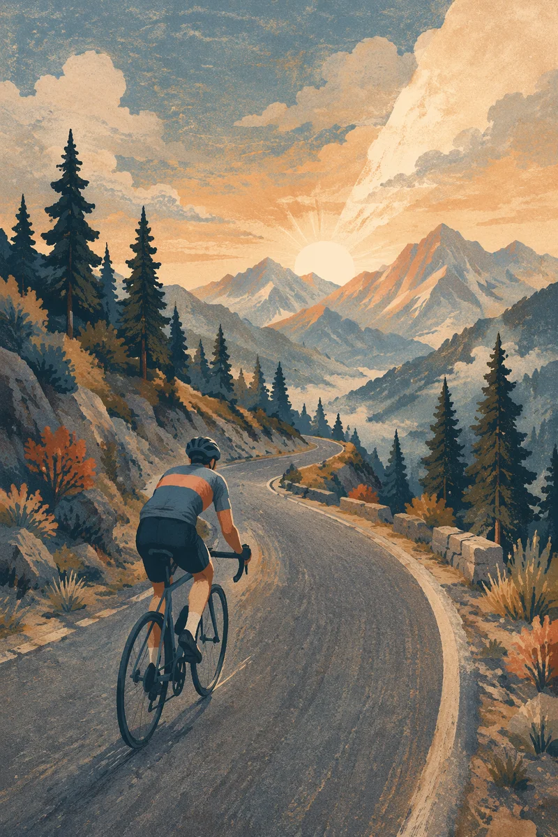 Sunrise Mountain Climb by Lone Cyclist