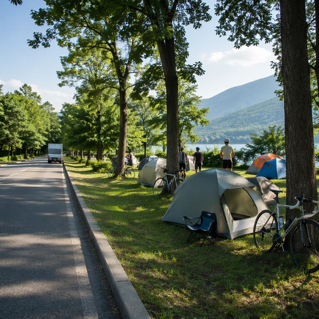 Mountain Road Cycling Campground After the Ride