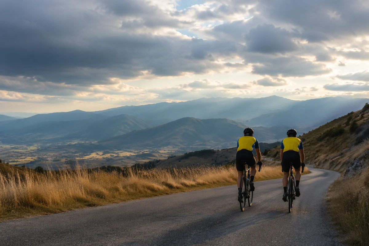 Road Cyclists on Mountain Valley Route