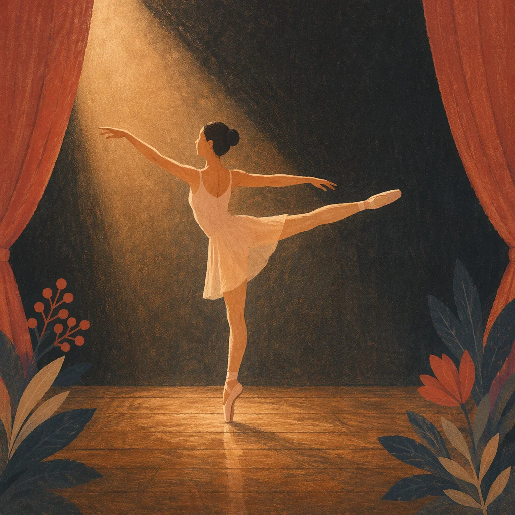 Graceful Ballet Dancer on Quiet Stage