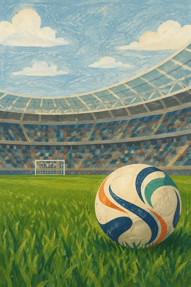 Soccer Ball on Green Stadium Grass