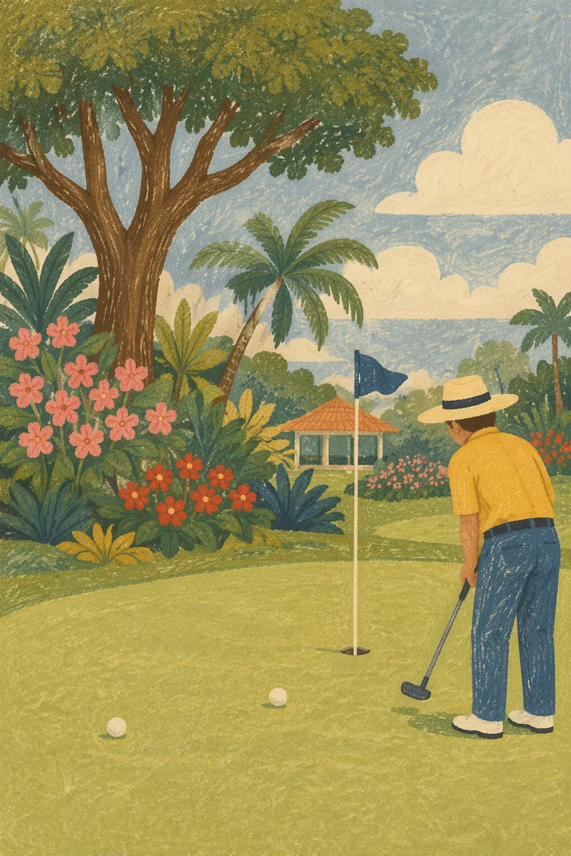 Calm Golf Putting Green in Afternoon Light