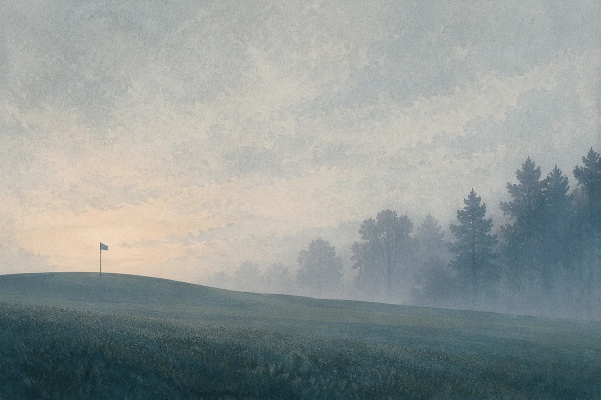 Misty Golf Fairway at Dawn
