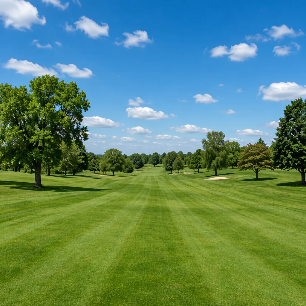 Sunny Golf Course Fairway Landscape