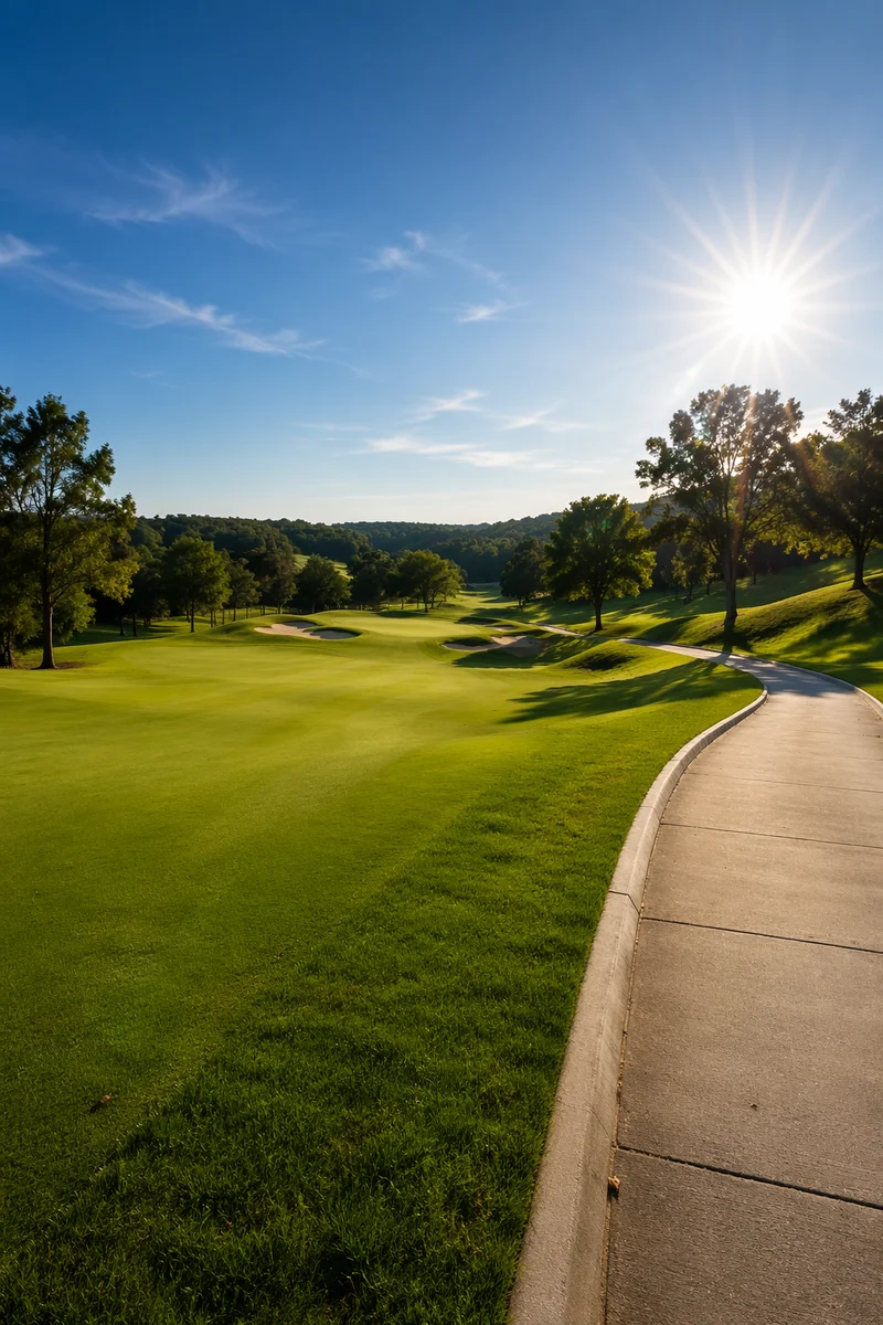 Sunny Golf Course Fairway Landscape View