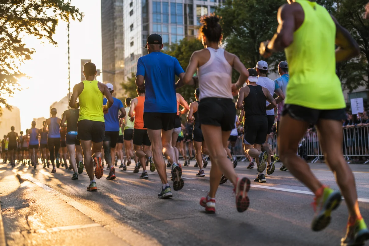 Early Morning City Marathon Runners