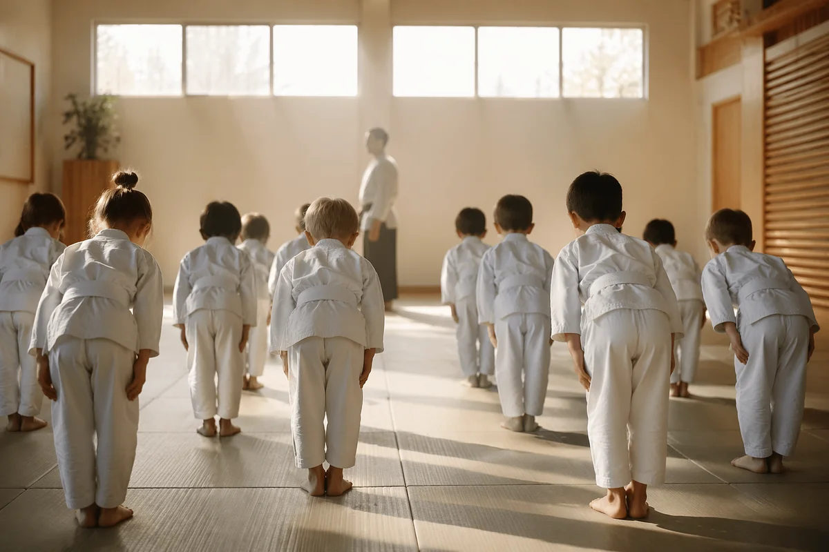 Kids Martial Arts Bowing in Discipline
