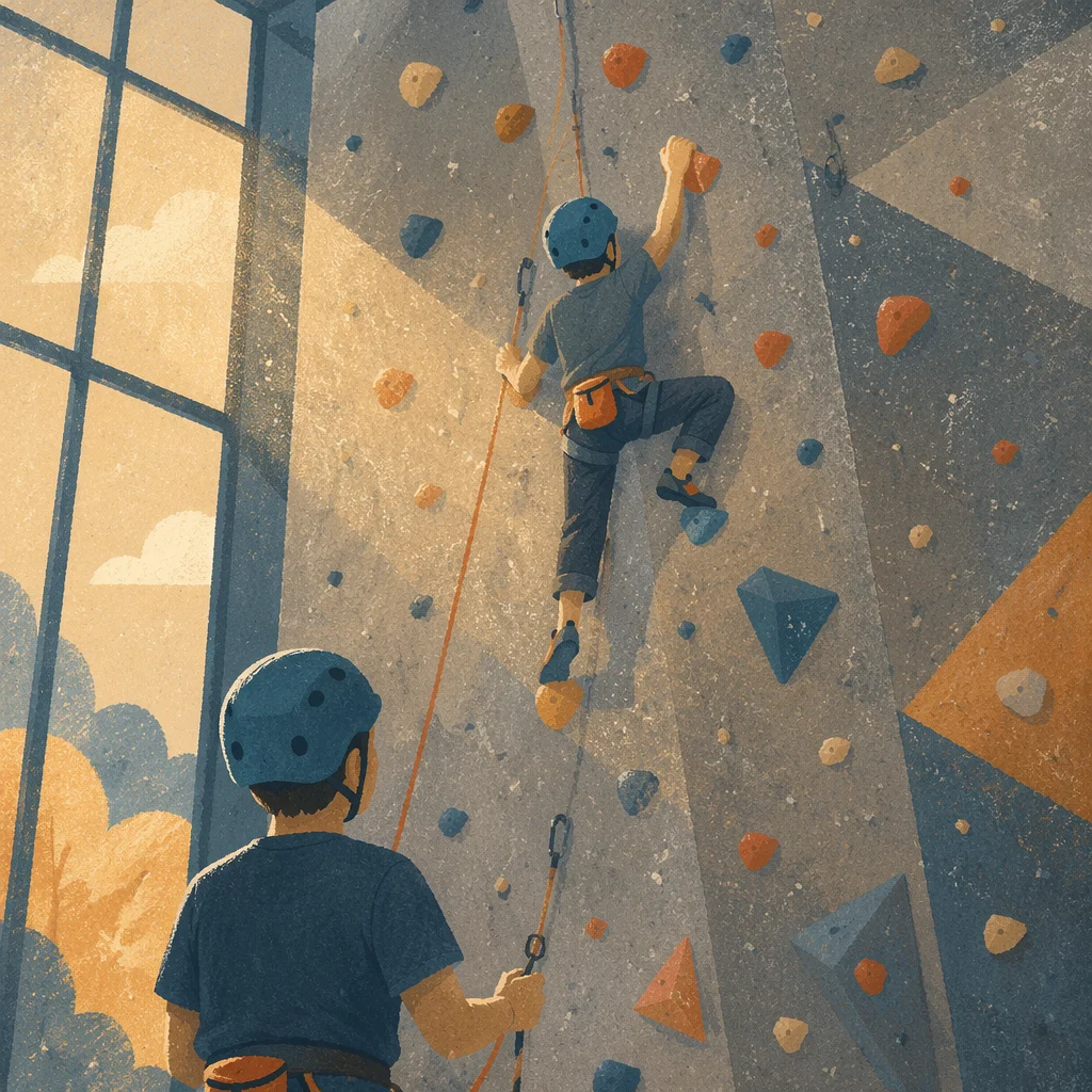 Indoor Rock Climbing Wall in Modern Gym