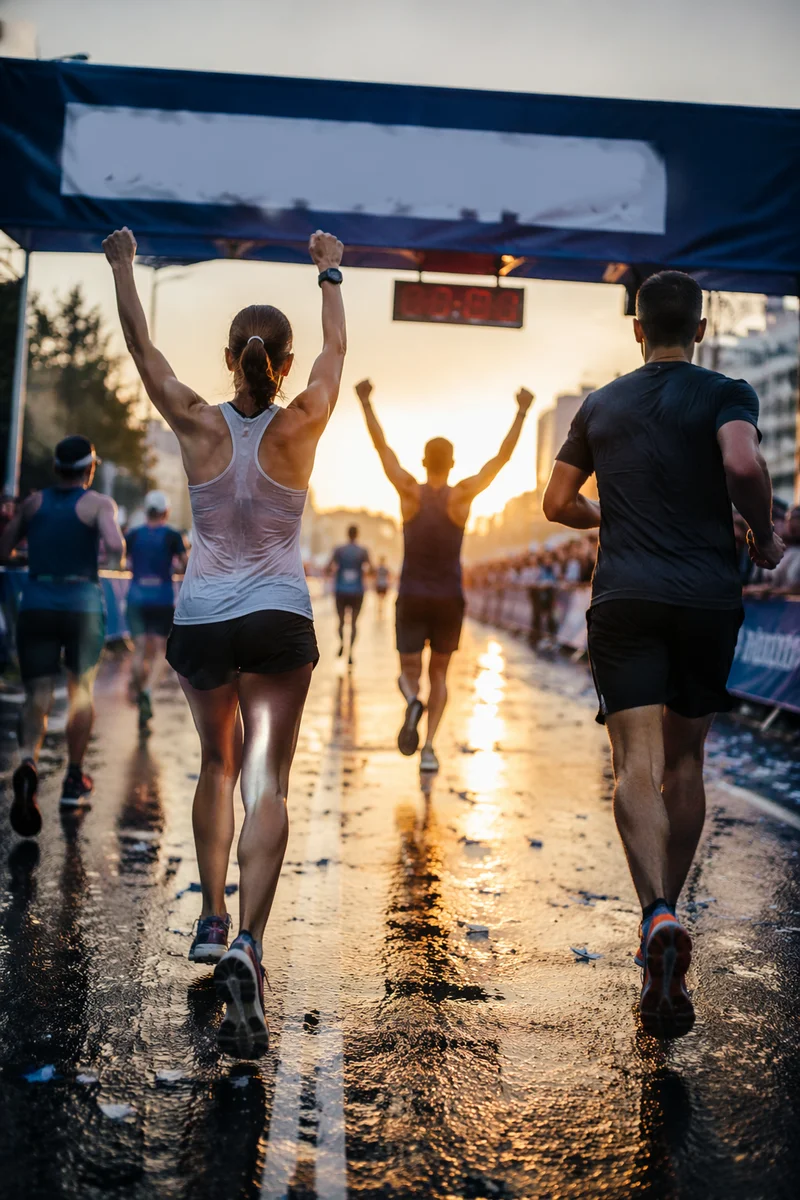Marathon Finish Line at Sunrise Triumph