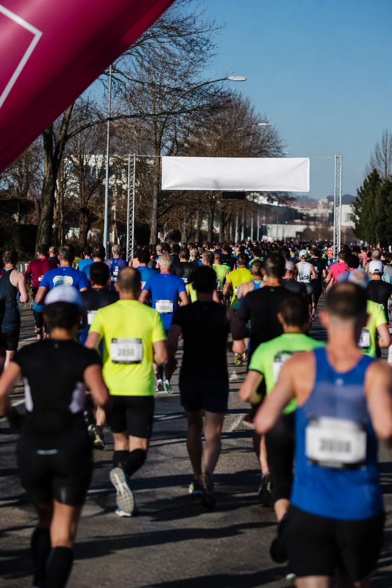 Community Marathon Runners Near Finish Line