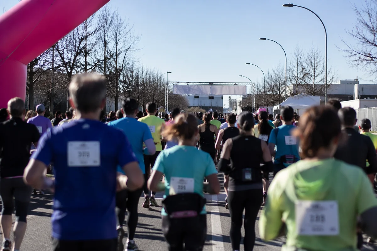 Community Marathon Runners Near Finish Line