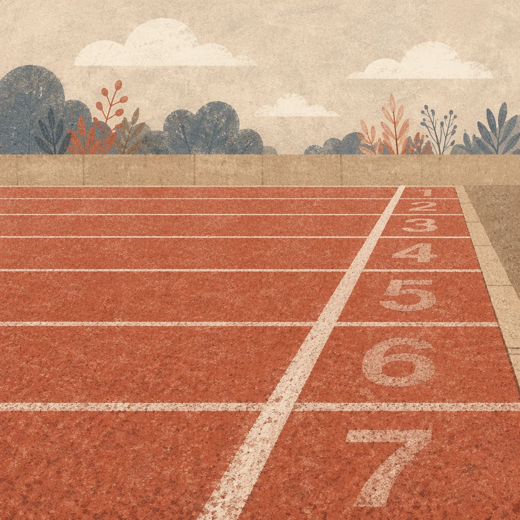 Empty Running Track Starting Line Perspective