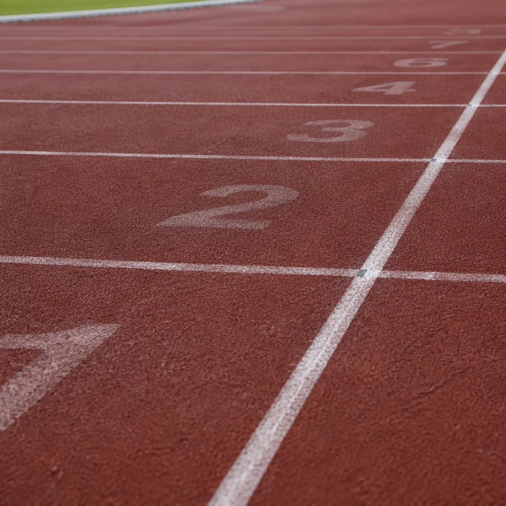 Empty Running Track Starting Line