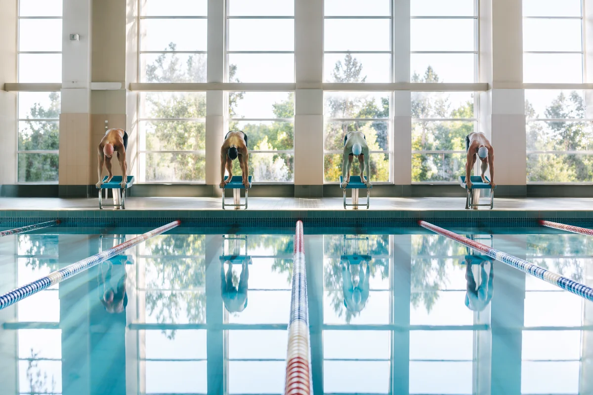 Indoor Swimming Pool Race Start Tension