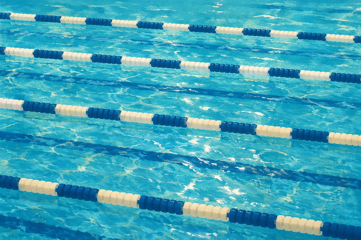 Overhead Swimming Pool Lanes Blue Pattern