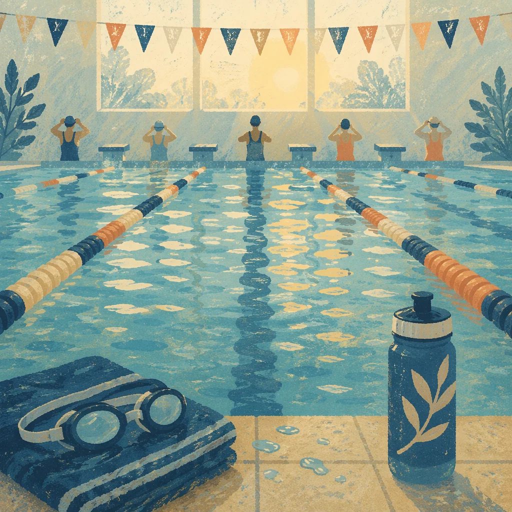 Quiet Indoor Pool Lanes Before Race