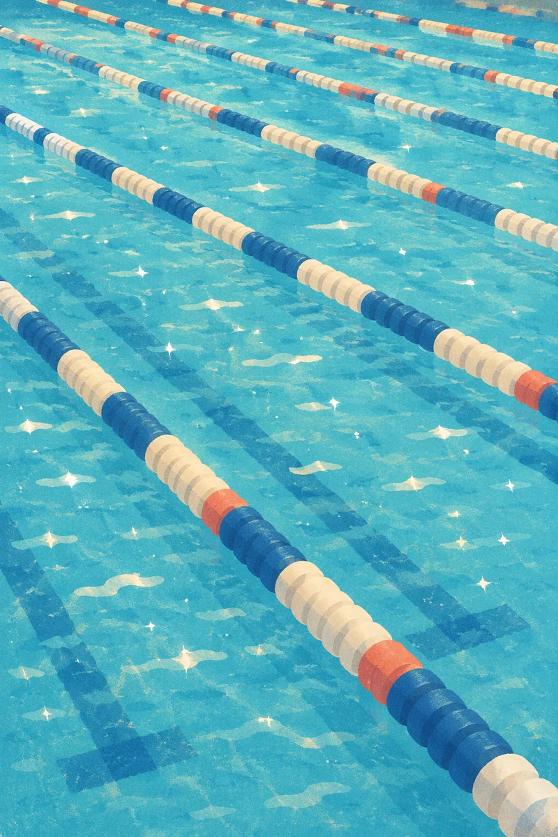 Empty Competition Swimming Pool Lanes