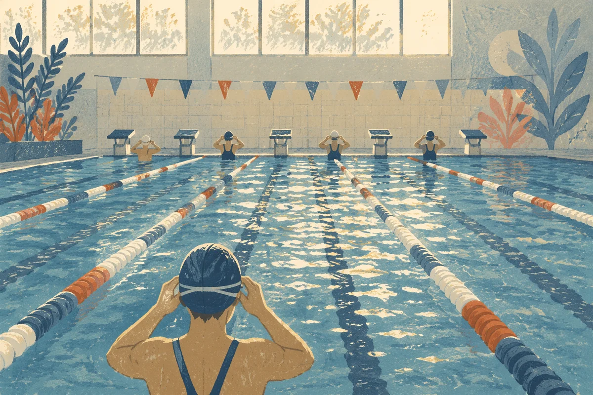 Quiet Competition Pool Before the Race