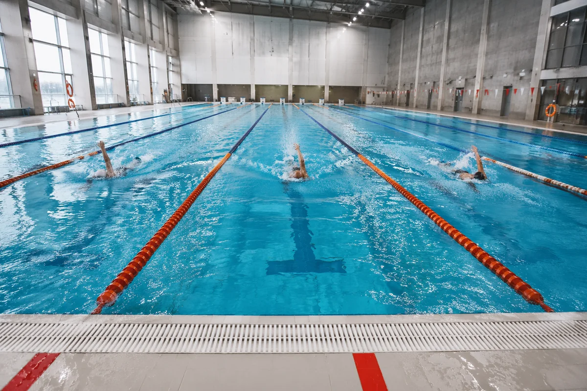 Overhead Indoor Swimming Pool Practice Lanes