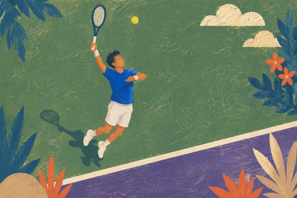 Dynamic Tennis Serve on Outdoor Court