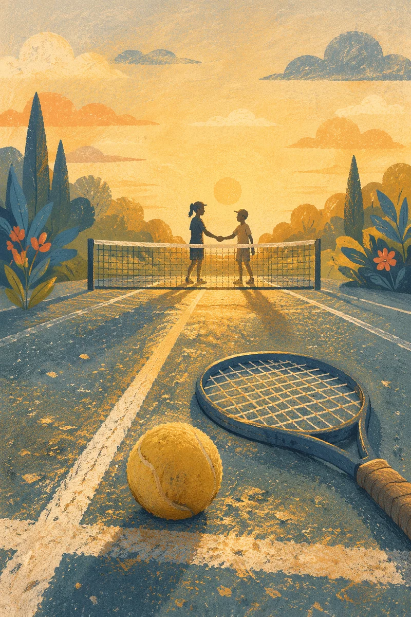 Sunrise Tennis Court After Match