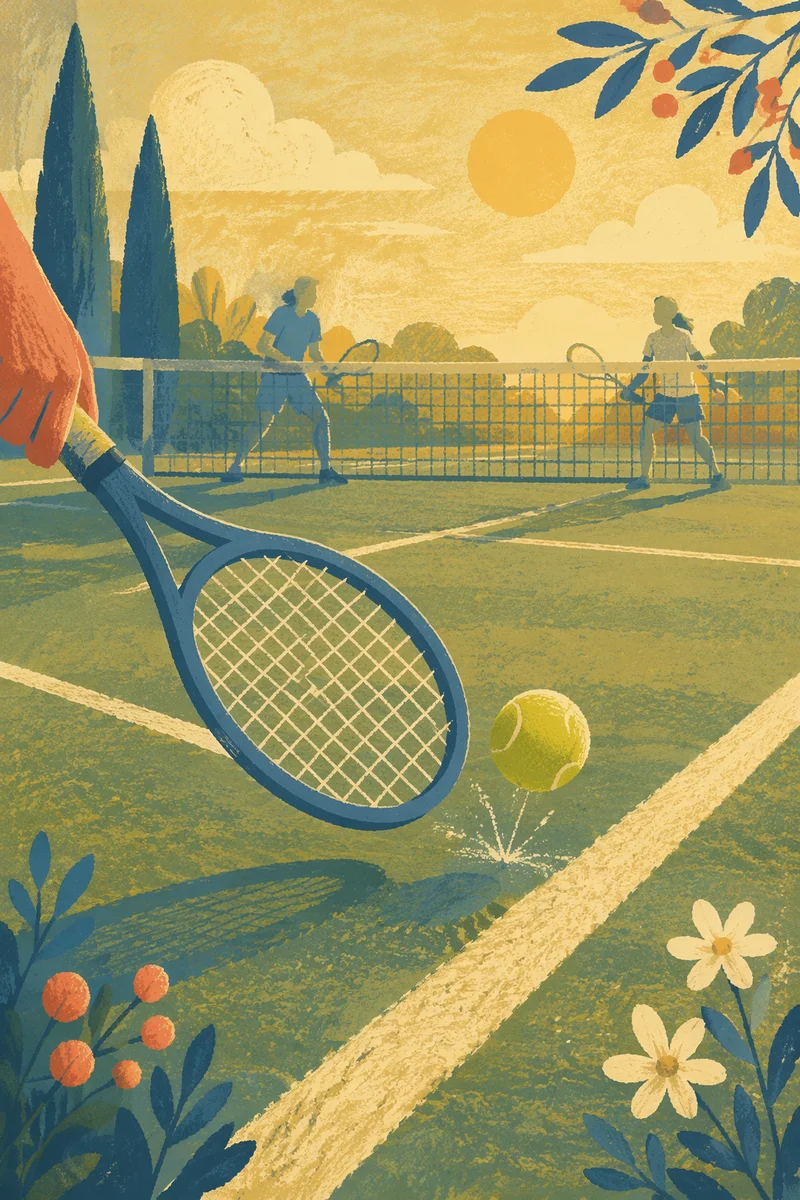 Golden Hour Tennis Match on Community Court