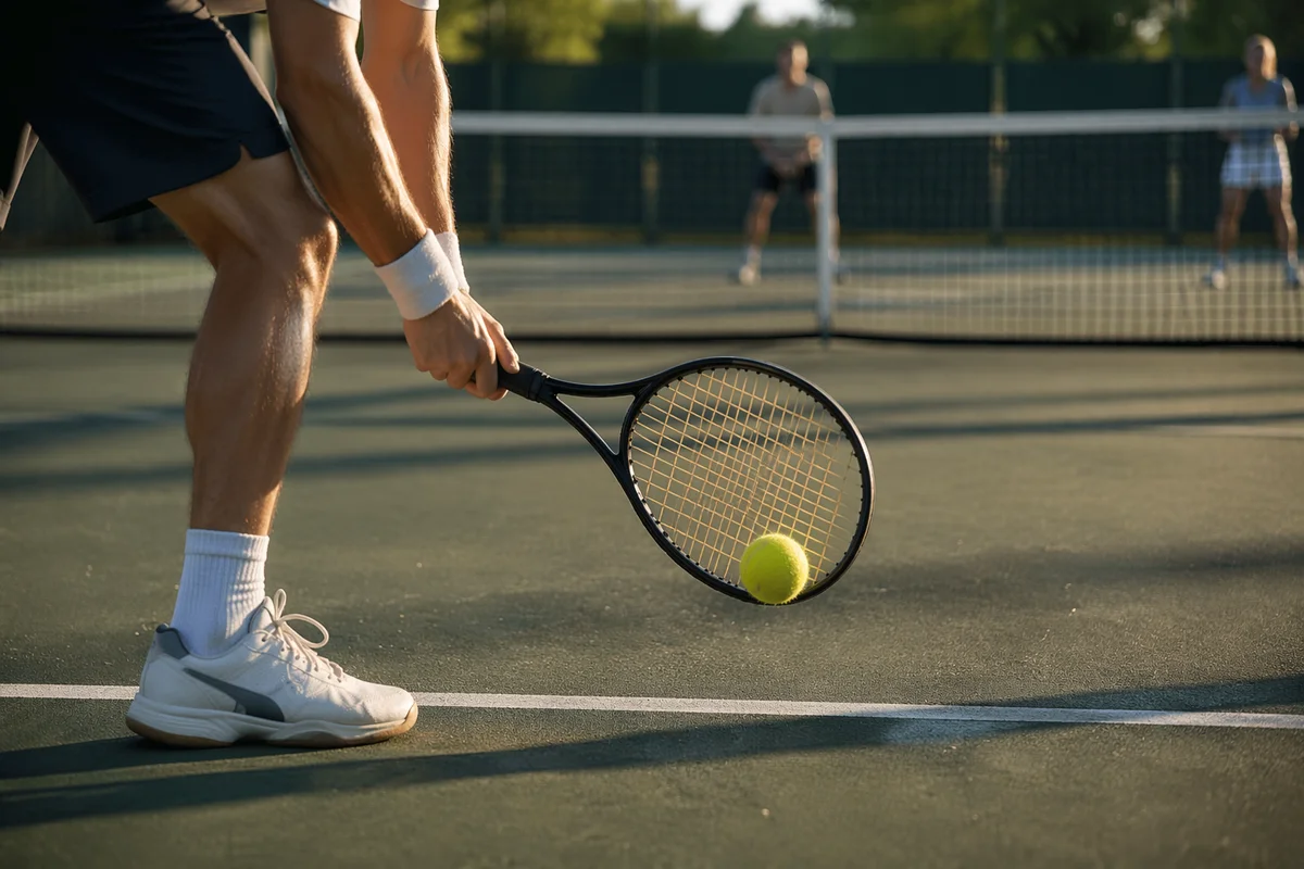 Quiet Community Tennis Match at Golden Hour