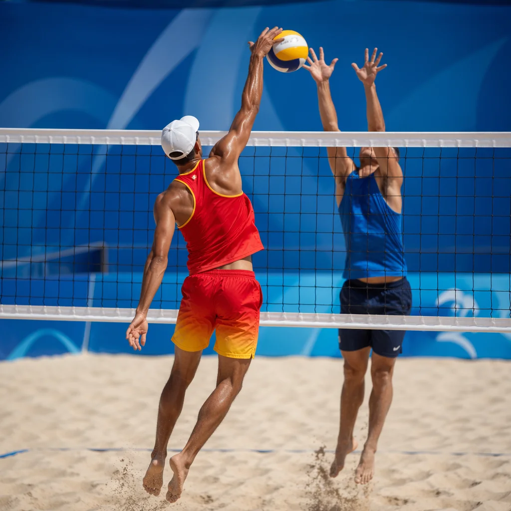 Beach Volleyball Spike at Summer Net