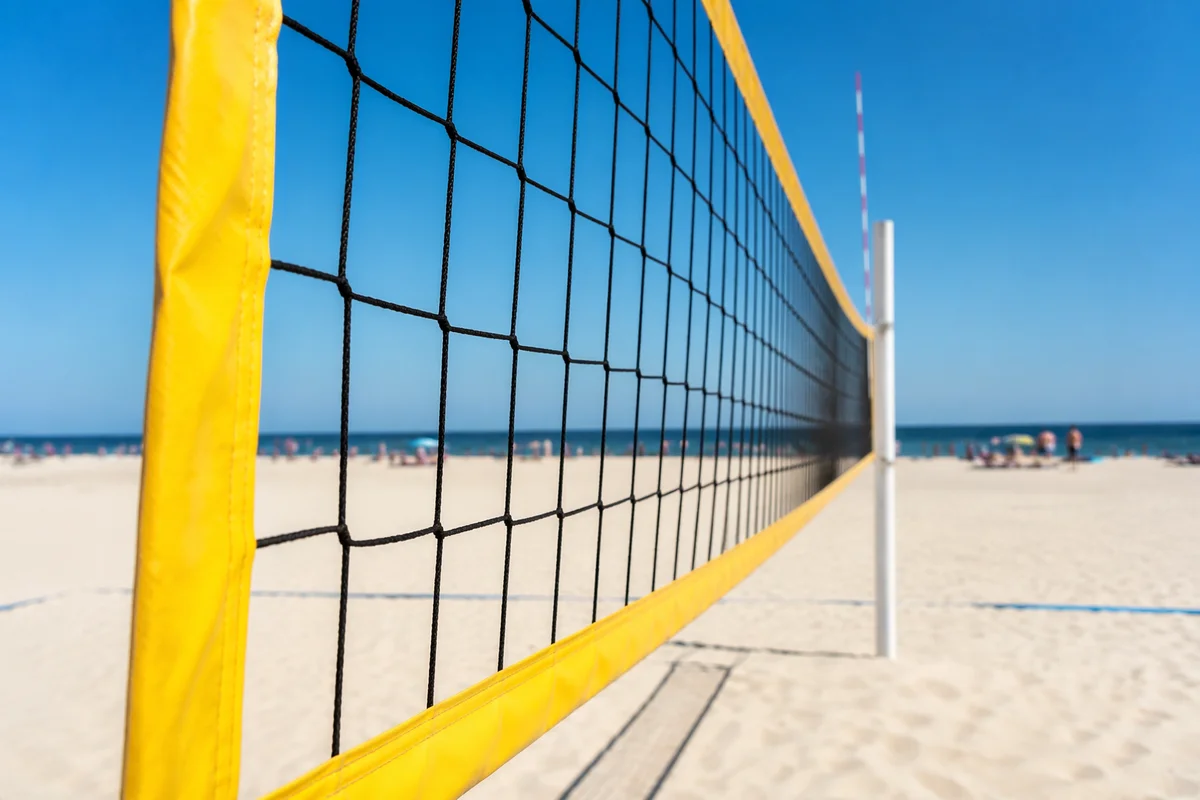 Beach Volleyball Net Under Summer Sky