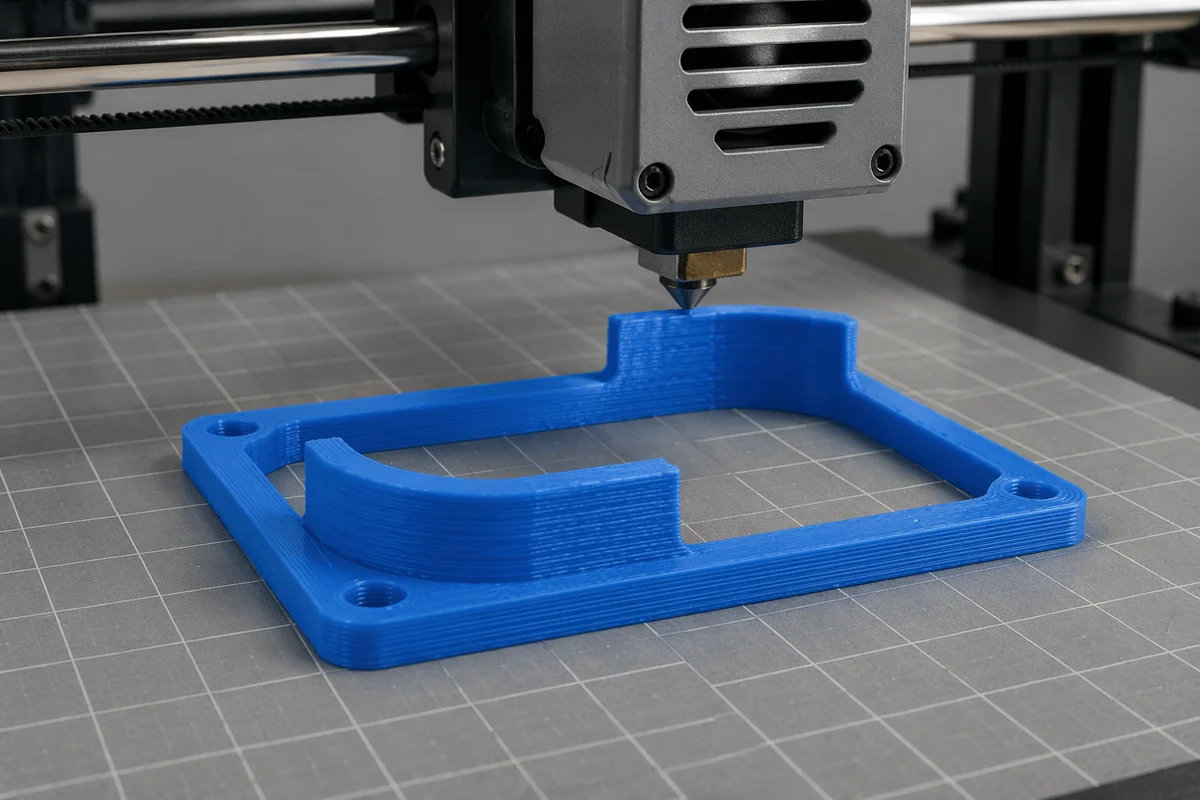 3D Printer Building Blue Prototype Frame