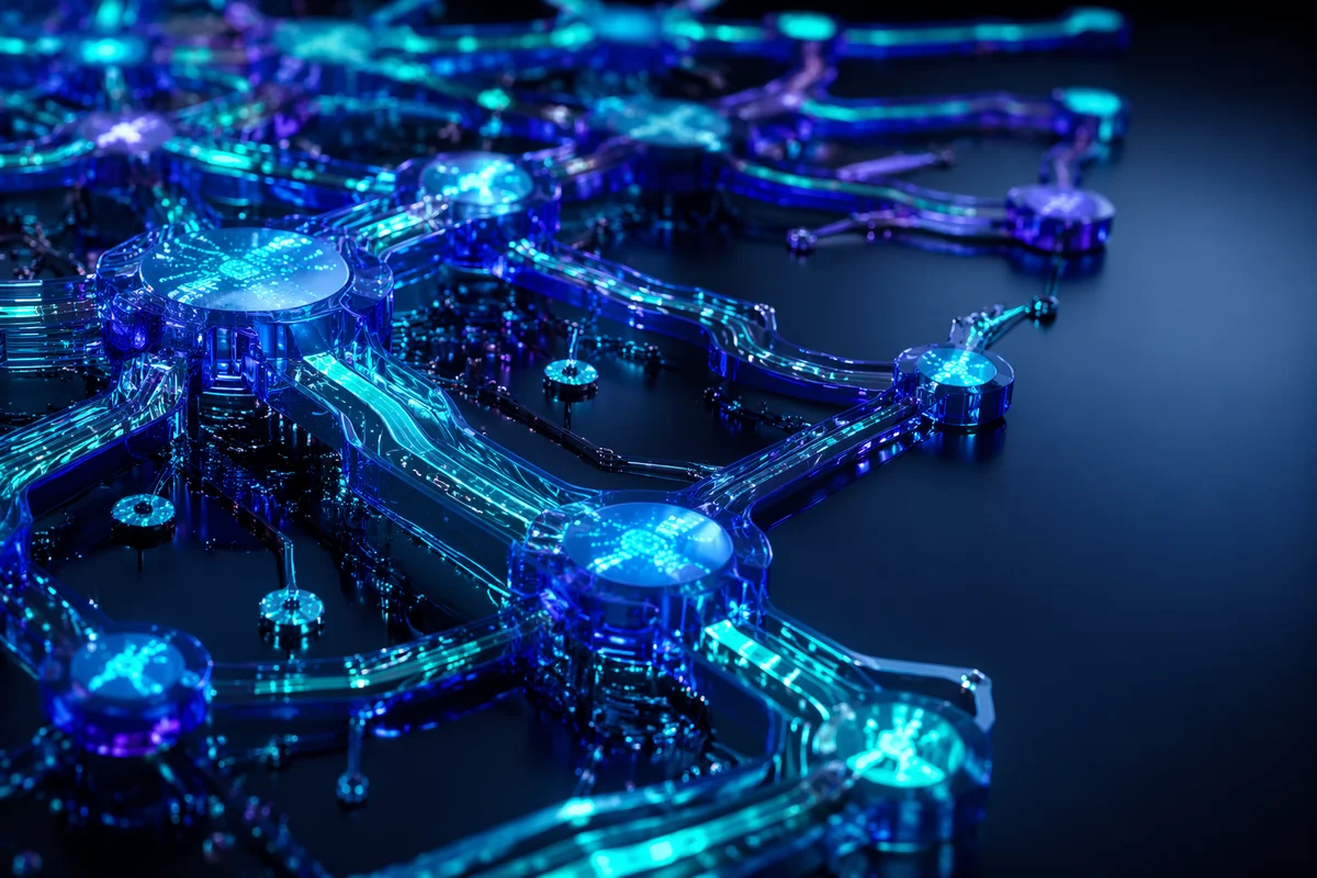 Glowing AI Circuit Board Neural Network