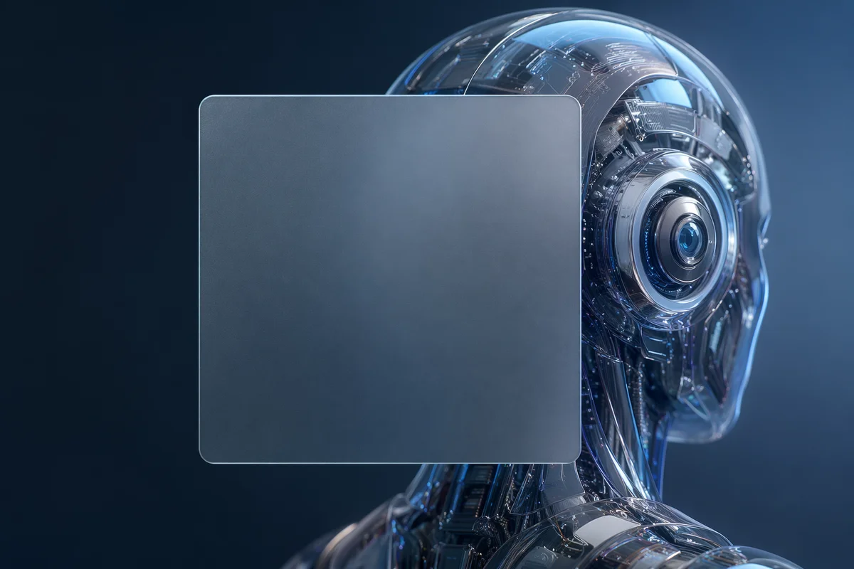 Futuristic AI Robot with Copy Space