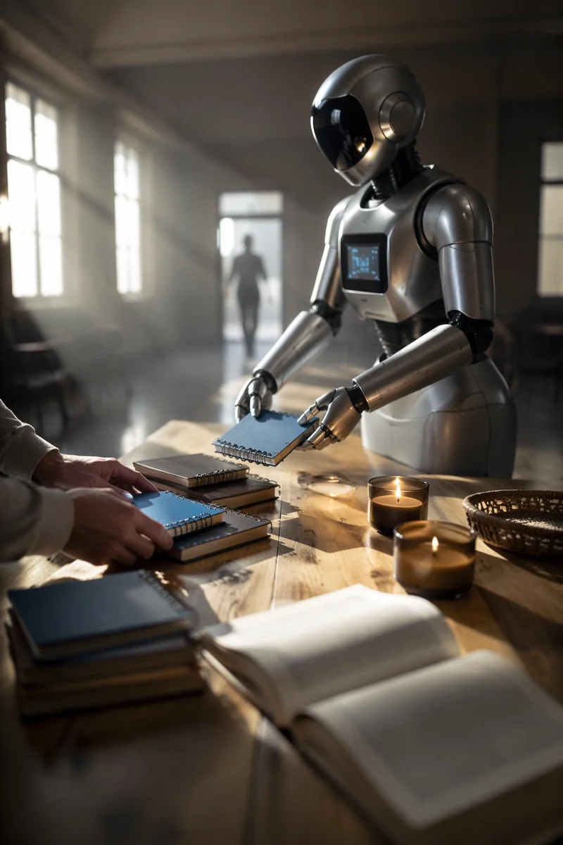 AI Robot in Modern Fellowship Hall