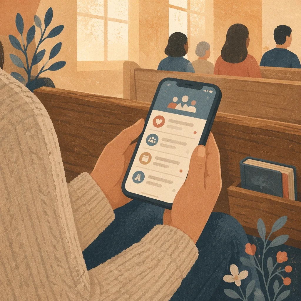 Church App Notifications on Smartphone Screen